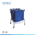 AG-SS023 With suspending bag medical linen cart mobile hospital clothes trolley