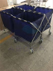AG-SS023 With suspending bag medical linen cart mobile hospital clothes trolley