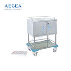 AG-SS057 Stainless steel with one door locking key medical crash cart