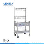AG-SS033 easy clean stainless steel nursing cart with infusion hooks