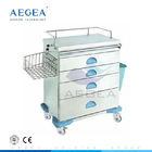 AG-AT019 CE approved 304 stainless steel medical carts manufacturers