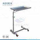 AG-SS008A stainless steel frame operation room manual hospital trolley with 4 silent wheels