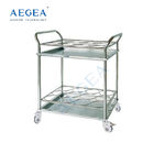 AG-SS021A stainless steel material 24 bottles storage movable trolley two shelves