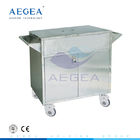AG-SS068 stainless steel frame hospital food delivery cart with 4 wheels