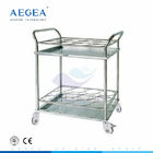 AG-SS021A Hospital 304 ss bottles delivery used two shelves thermos cart
