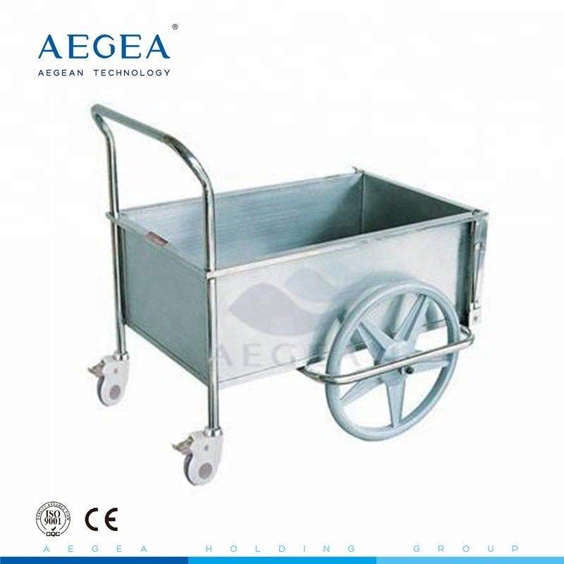 AG-SS026A use 304 stainless steel frame laundry medical trolley for hospital