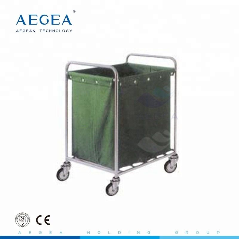 AG-SS013 hospital stainless steel hospital linen carts with a suspending bag