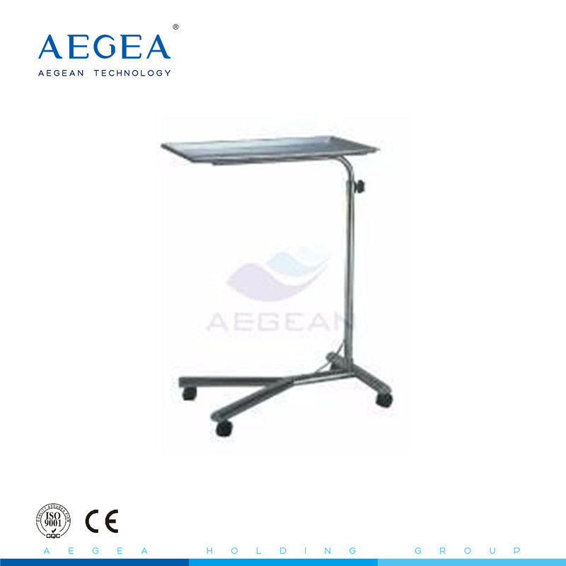 AG-SS008 Stainless Steel mobile operating room height adjust surgical instrument trolley