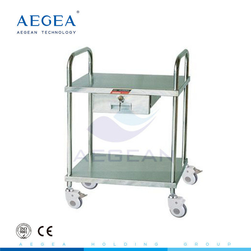 AG-SS042C Stainless steel two layers operating room mobile medication instrument trolleys