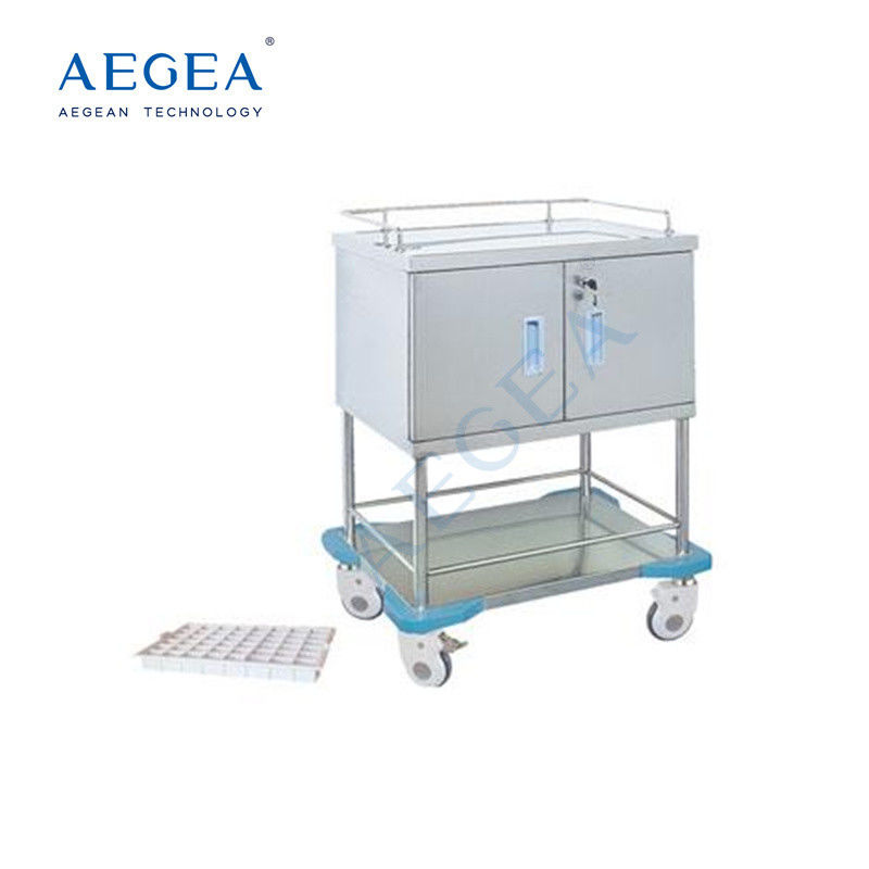 AG-SS057 Durable ss material patient drug dispensing movable used medicine cart