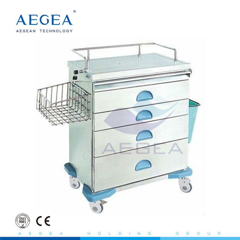 AG-AT019 CE approved 304 stainless steel medical carts manufacturers