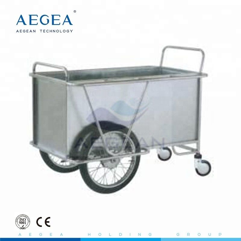 AG-SS025 modern cheap with big wheel steel frame nursing trolley price