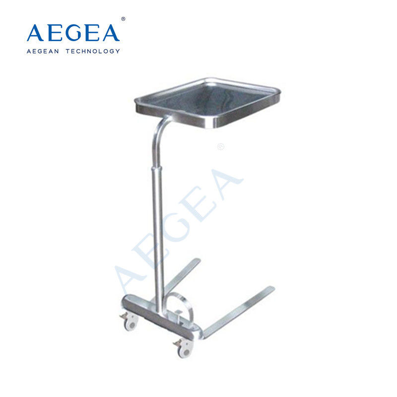 AG-SS008C Surgical room height adjust stainless steel frame base mayos instrument trolley