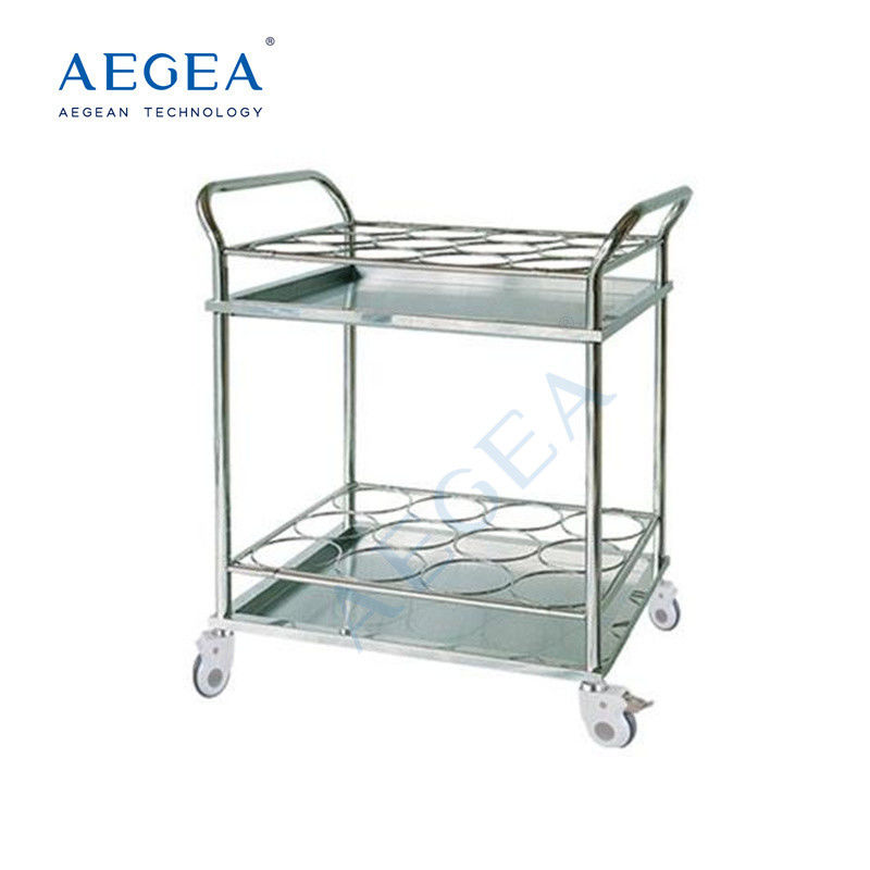AG-SS021A Hospital 304 ss bottles delivery used two shelves thermos cart