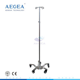 AG-IVP001 Height adjustable stainless steel equipment with wheels iv pole