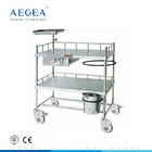 AG-SS052 Hospital operating room nurse treatment mobile stainless steel clinic trolley