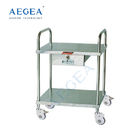 AG-SS042C metal frame two layers hospital medical steel emergency trolley