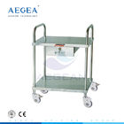 AG-SS042C metal frame two layers hospital medical steel emergency trolley