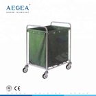 AG-SS013 hospital stainless steel hospital linen carts with a suspending bag