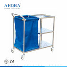 AG-SS010A Anti-rust stainless steel mobile medical dressing one linen bag waste trolley