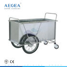 AG-SS025 hospital SS laundry trolley with two big wheels