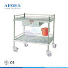 AG-SS042B medical equipment stainless steel medical cart with drawer and layers
