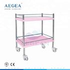 Popular sale AG-SS053D colorful hospital treatment stainless steel hospital cart