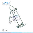 AG-SS066 CE ISO approved hospital stainless steel gas oxygen cylinder trolley