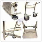 AG-SS066 CE ISO approved hospital stainless steel gas oxygen cylinder trolley