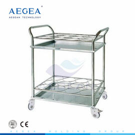 AG-SS021A stainless steel material 24 bottles storage movable trolley two shelves