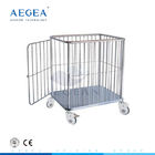 AG-SS062 Movable stainless steel frame hospital 4 wheels transport trolley