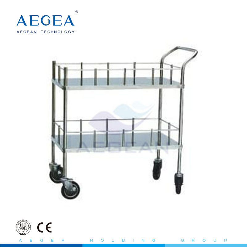 AG-SS006 2 layer stainless steel instrument hospital surgical trolley