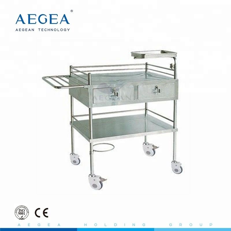 AG-SS058 Stainless steel base treatment medical injection trolley