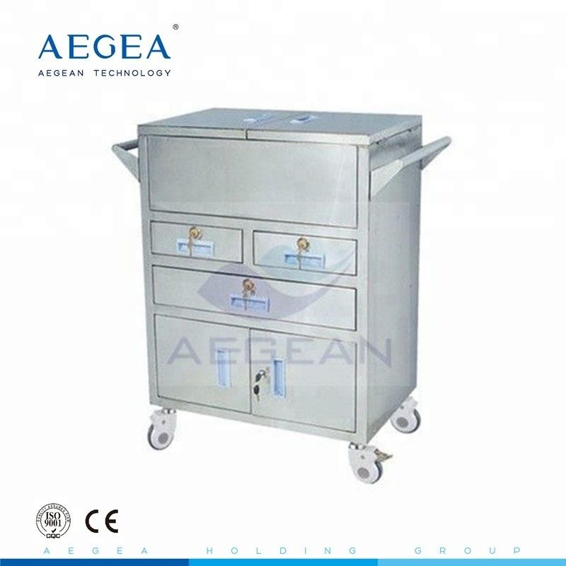 AG-SS028 304 stainless steel general storage trolley with 3 drawers