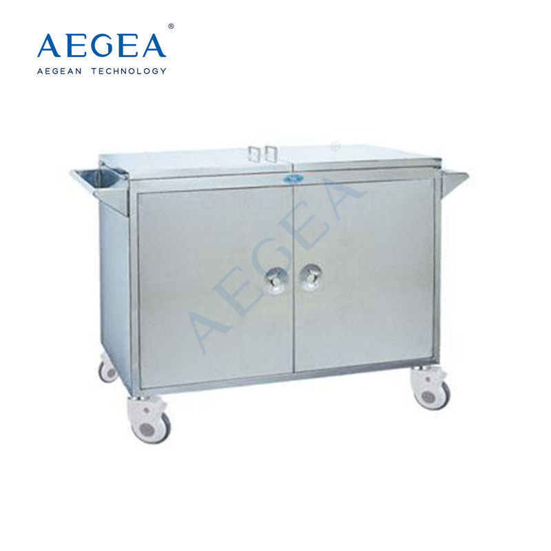 AG-SS067 304 SS material medication mobile carts with two handrails