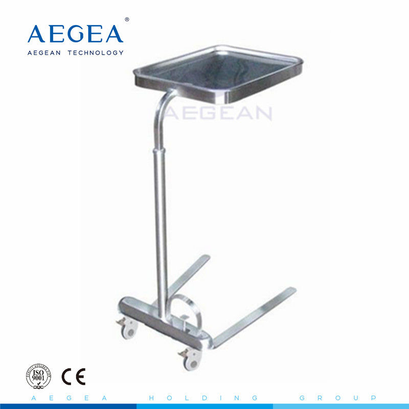 AG-SS008C height adjustable by foot pedal 304 stainless steel tray tables with wheels