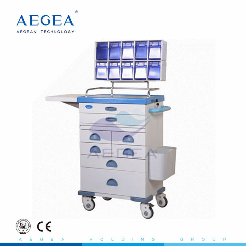 AG-AT016 Powder coating stainless steel hospital anesthesia mobile cart trolley manufacturer for sale