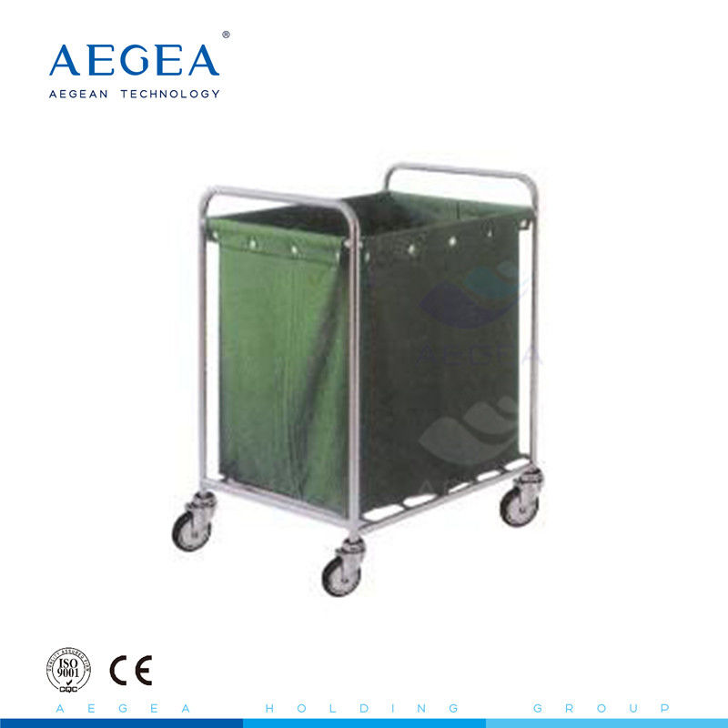 AG-SS013 Stainless steel dressing nurse movable clothes collection trolley medical used
