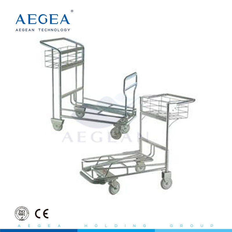 Movable stainless steel frame airport delivery luggage cart