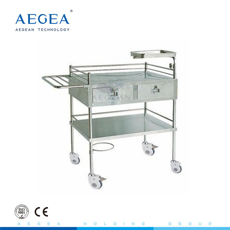 AG-SS058 CE ISO hospital patient dental therapy nurse movable medical injection trolley cheap price